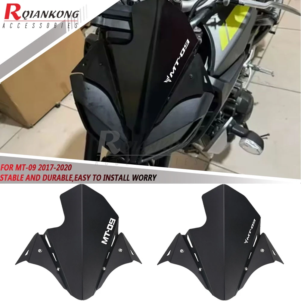 Motorcycle Accessories Aluminum Front Windshield FOR YAMAHA MT-09 MT09 Windscreen Airflow Wind Deflector 2017 2018 2019 2020
