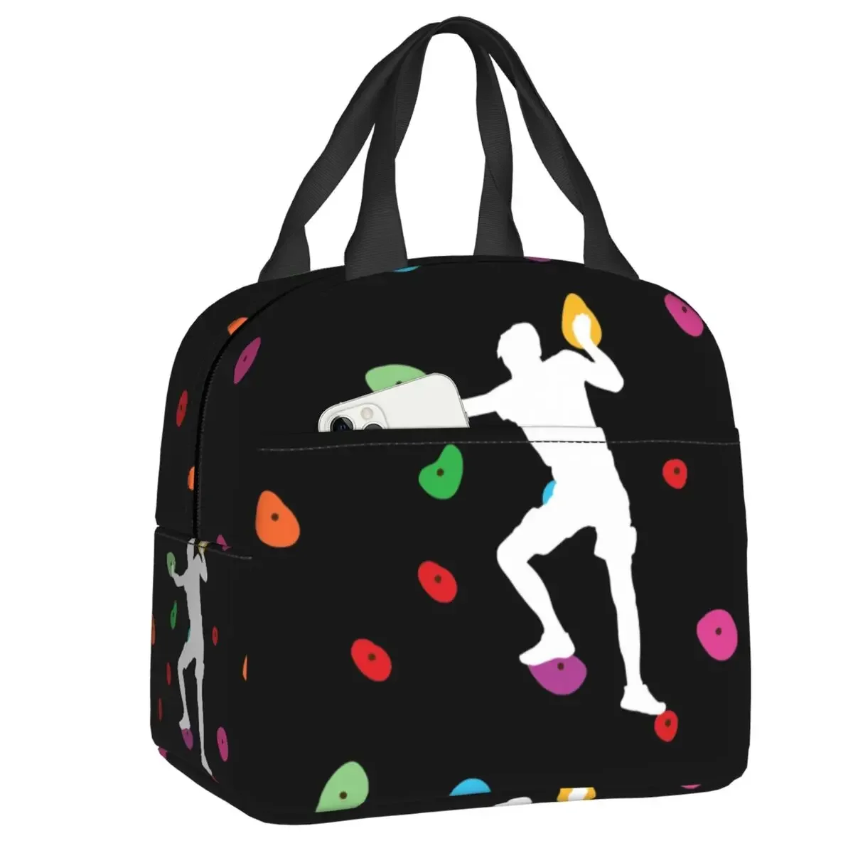 Custom Bouldering Climbers Rock Climbing Wall Insulated Lunch Bag for Women Thermal Cooler Bento Box Beach Camping Travel