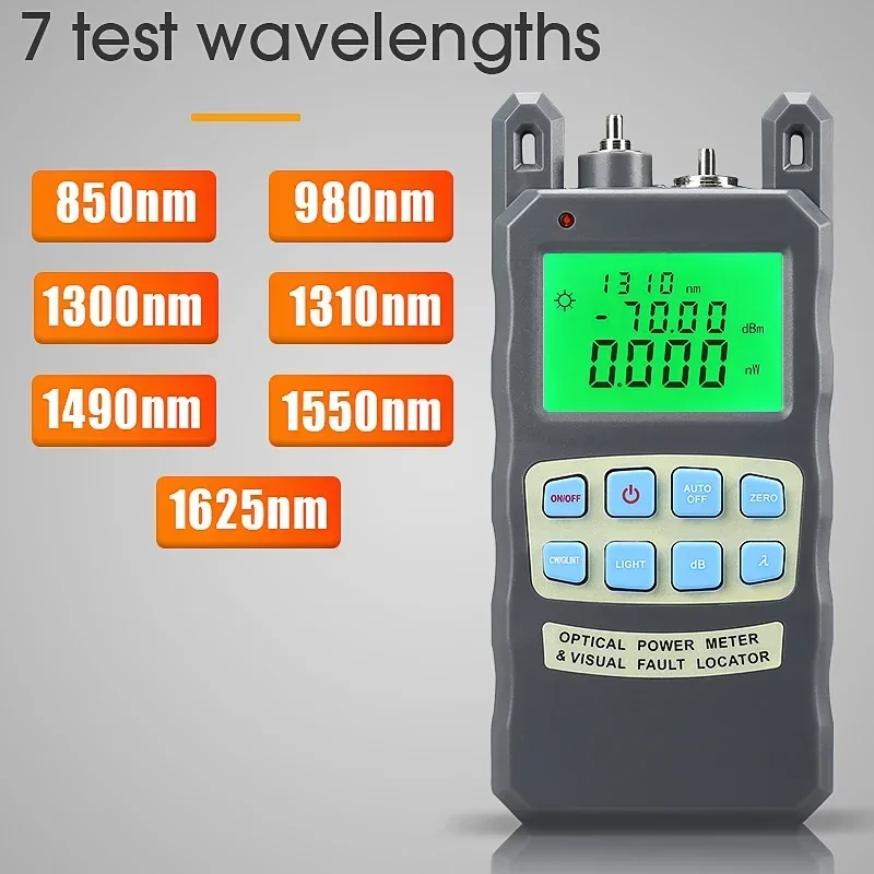 All-IN-ONE Optical Power Meter with 1-50Mw Visual Fault Locator Optical Fiber Tester 5KM 10km 20KM 30km 50km VFL