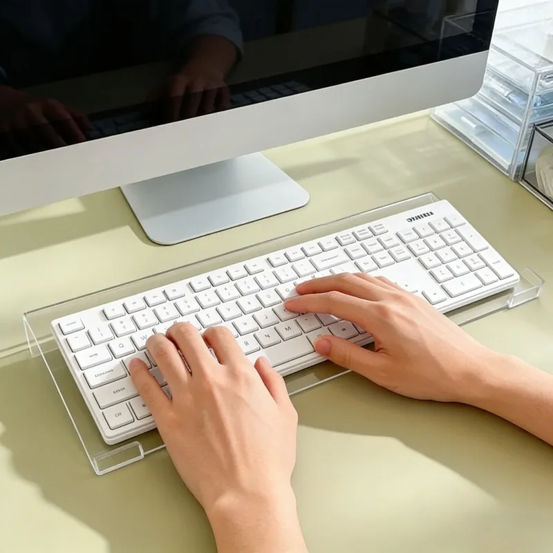 Acrylic Keyboard Stand, Compact Desktop Lifter for Keyboard & Mini PC, Durable Clear Keyboard Riser, Mixed Color Options for Hom