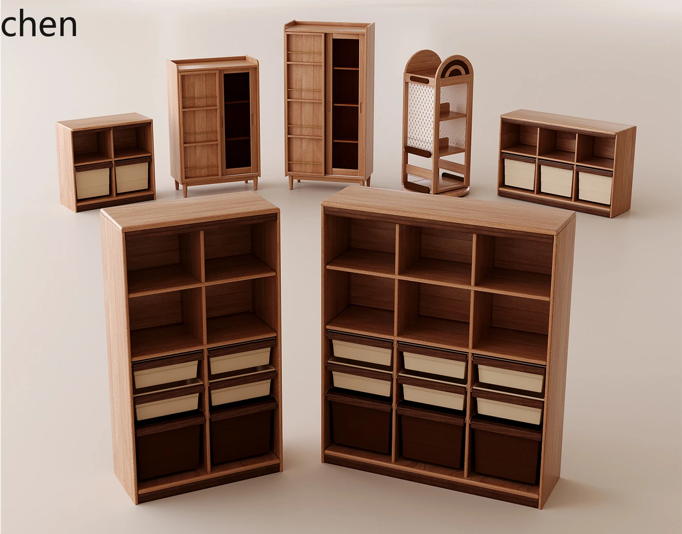 toy storage cabinet solid wood large capacity living room wall drawer rack storage locker integrated