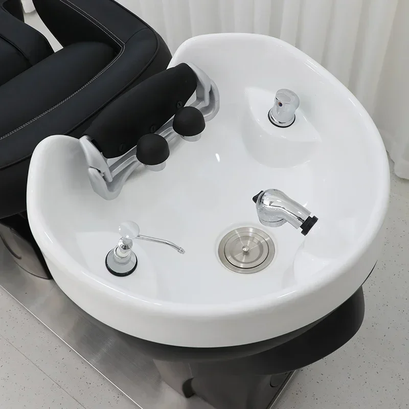 كراسي شامبو فاخرة لصالون الحلاقة مخصصة لسرير رفع كهربائي كراسي شامبو لصالون الشعر Fotel Fryzjerski أثاث سبا QF50SC