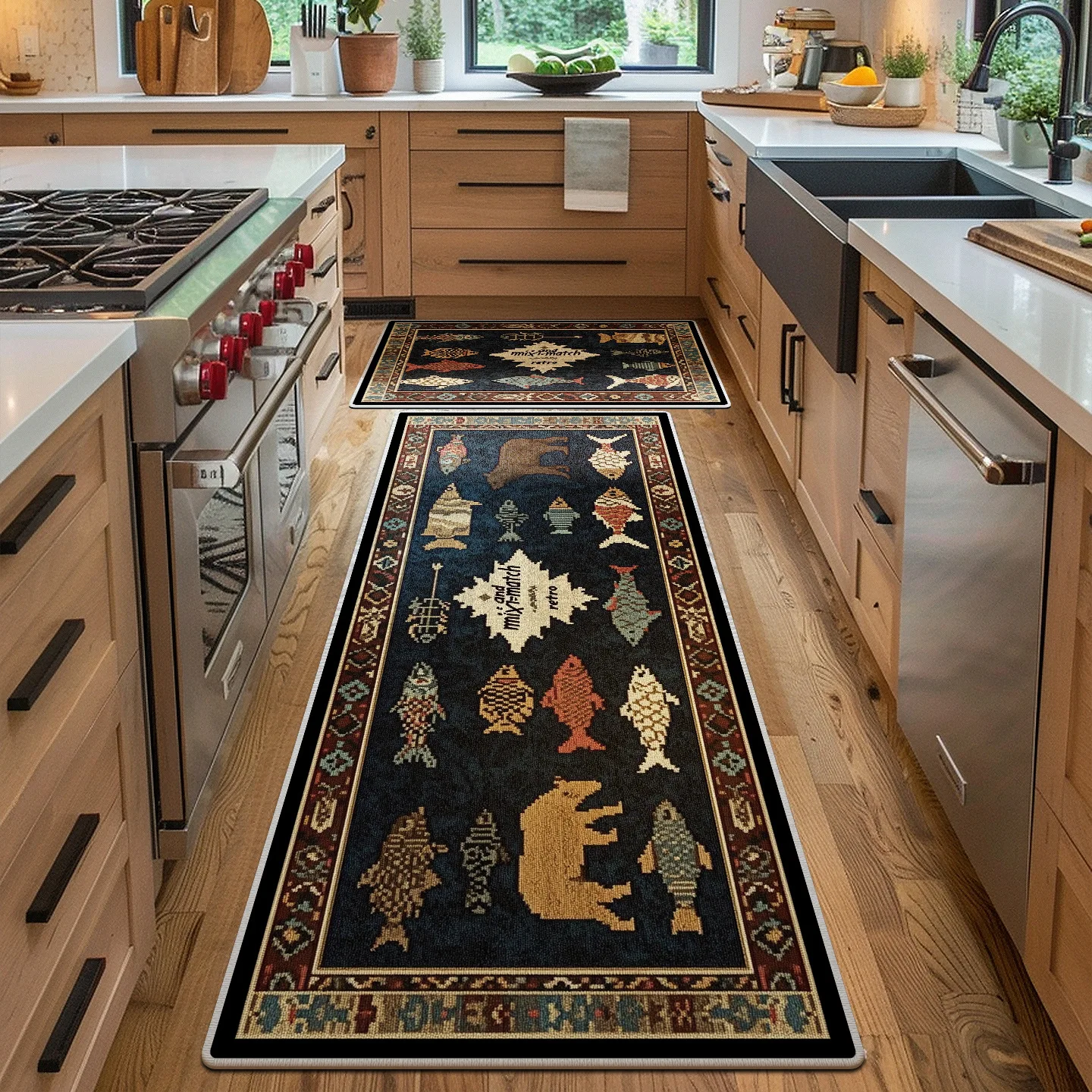 VIKAMA Simple Silica Mud Rug Water And Oil Absorbing Kitchen, Dining Room, Laundry Room Anti-Slip Floor Mat For Home Decoration