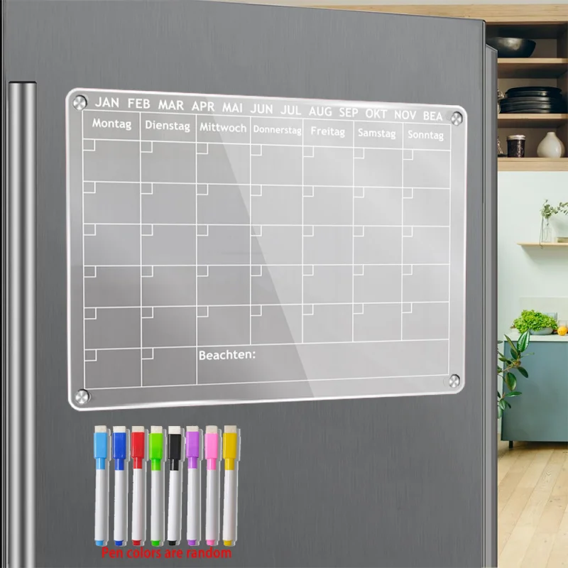 A3 Magnetic Planner Fridge Calendar Set 2025 Acrylic Magnetic Calendar Behavior Planner for Refrigerator Whiteboard