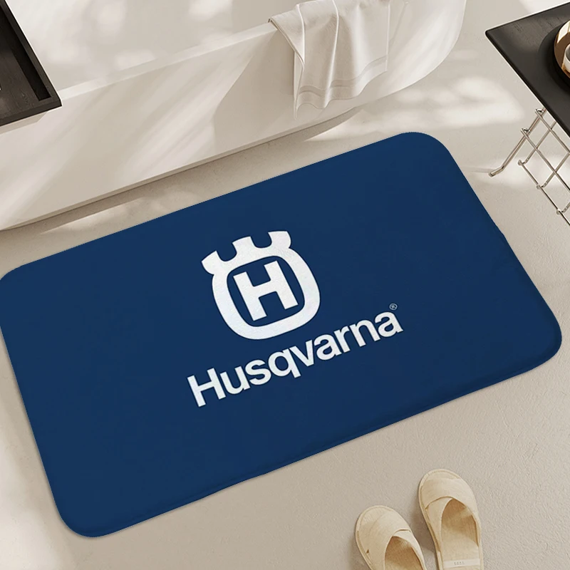 Door Mat for Bathroom H-Husqvarnas Doormat Entrance Door Washable Non-slip Kitchen Rug Bedroom Hallway Living Room Floor Carpet