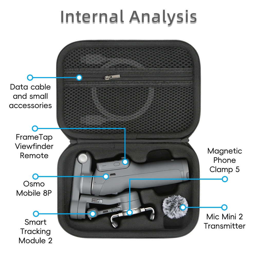 Picture 6: This carrying case is designed for DJI Osmo Mobile 8P and offers shock drop, and dust protection