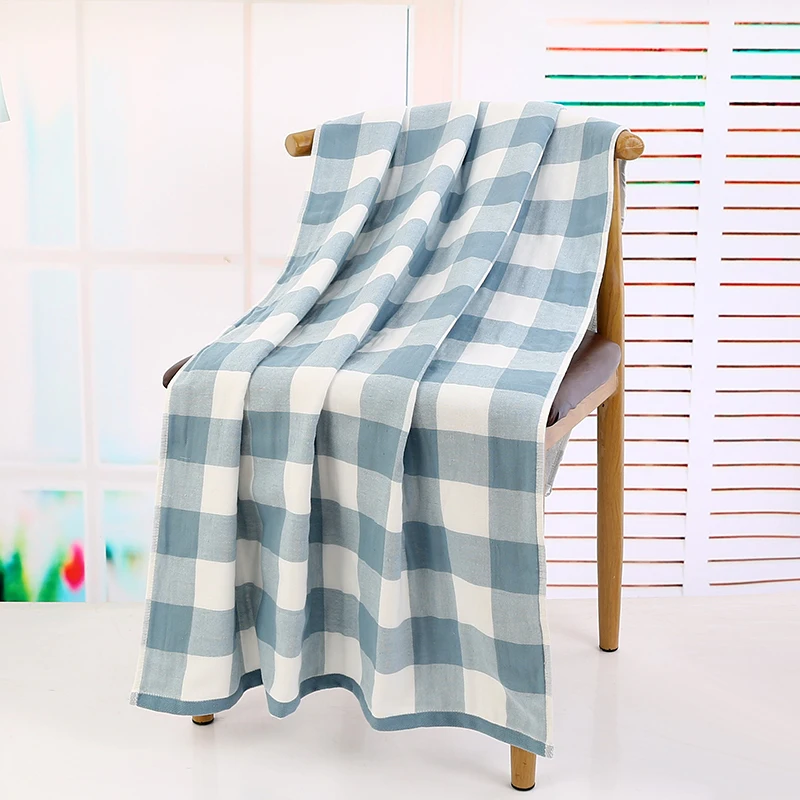 1Pc 70x140CM Plaid Print Bath Towel Cotton Washcloths Washed Combed Cotton Soft Absorbent Luxury Bathroom Towels Drop Shipping