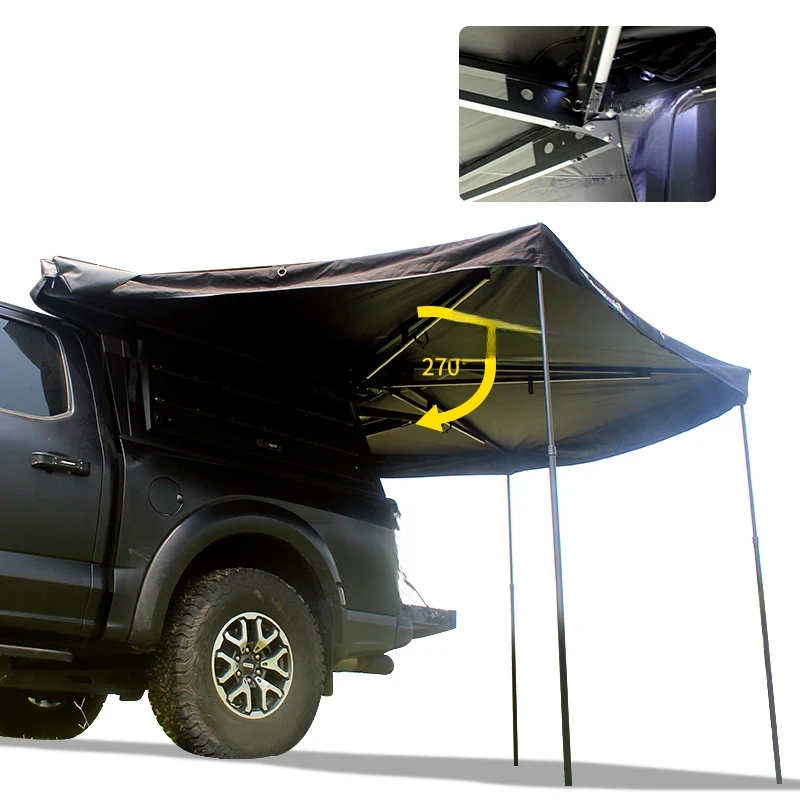 

270 Degree Freestanding Retractable Car Roof Awning Canopy Camping