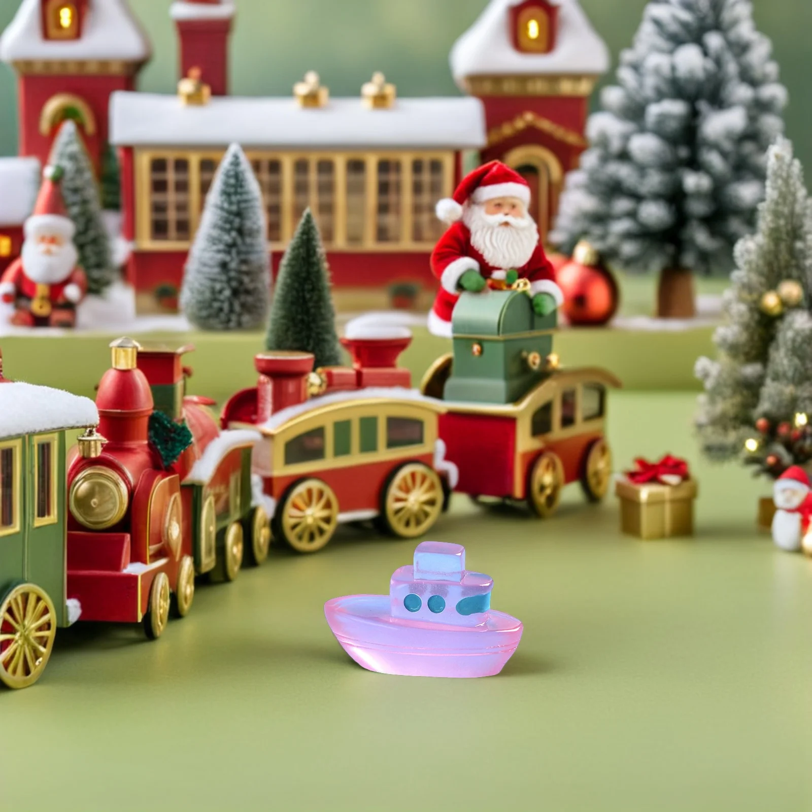 6Pcs Luminous Miniature Resin Boat Decorations Adorable Tiny Boat Decors for Fish Tank Miniature House Ornament