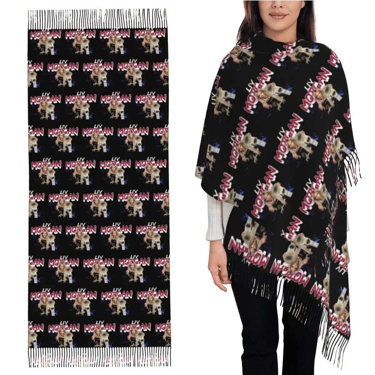 

Liv Morgan Scarf Tassel Scarves for Women Soft Warm Shawls and Wraps Large Fall Winter Shawl Wrap