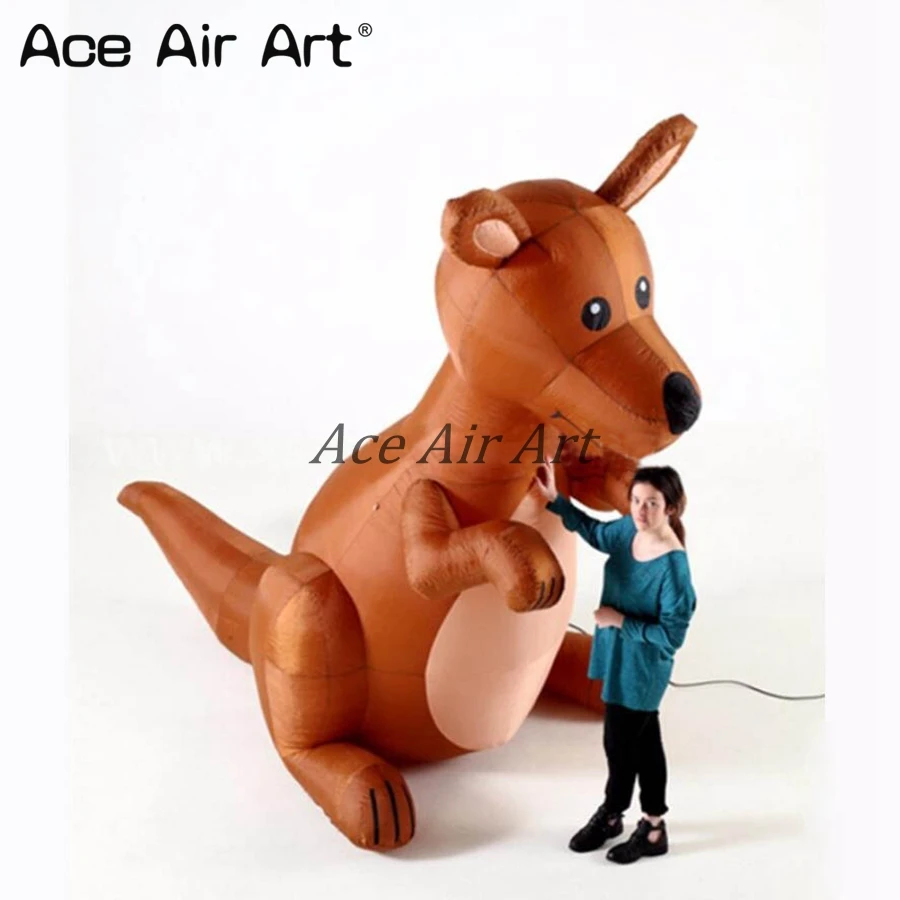 Reuse And Safe 3 Meters Height Brown Inflatable Kangaroo Animal For Outdoor Advertising  Event Party Made By Ace Air Art