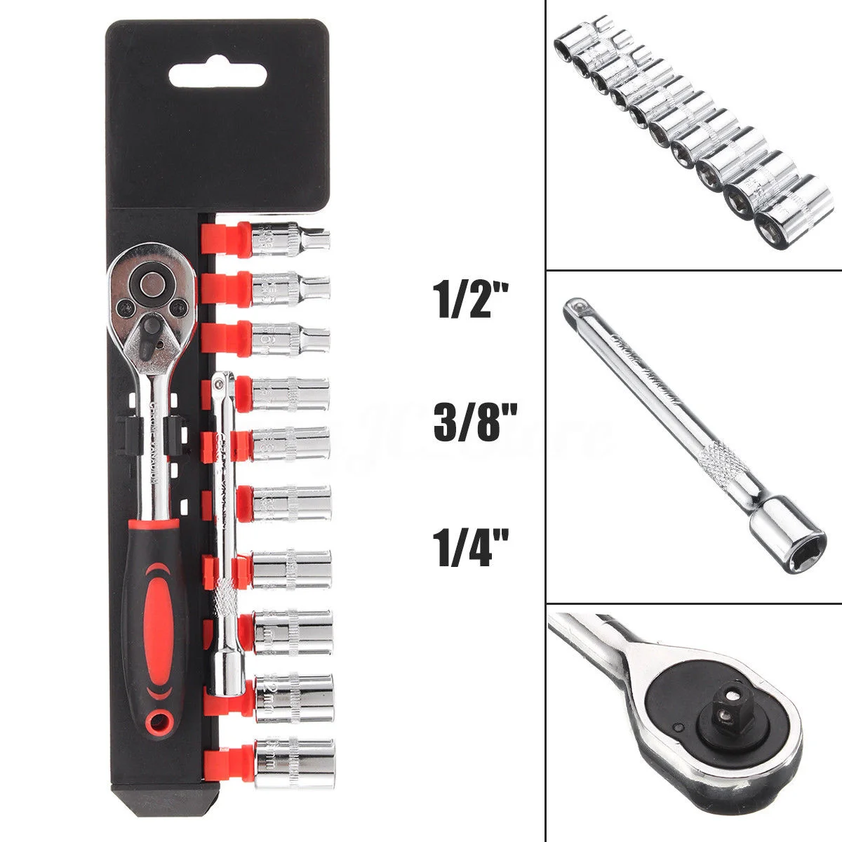 مجموعة أدوات مقبس مفتاح الربط بسقاطة 12 في 1 لصيانة وإصلاح المركبات المتينة ومجموعة مقابس مفتاح الربط