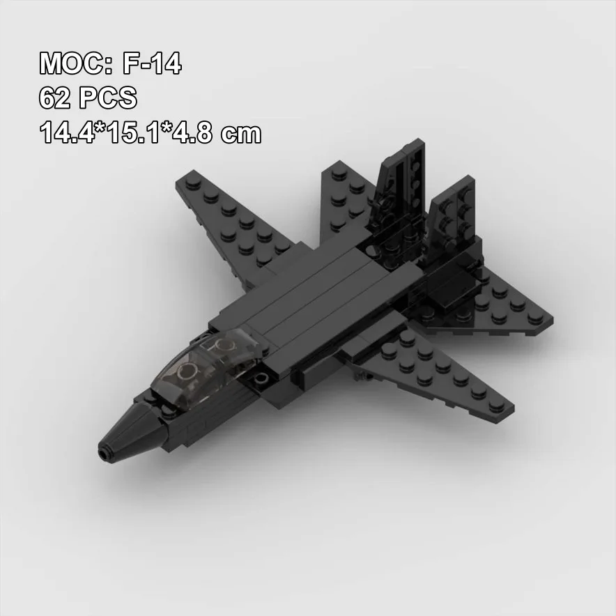 

MOC Building Blocks F14 Tomcat Fighter Heavy Carrier-based Aircraft Small Particle Assembly Children's Aircraft Model Toy