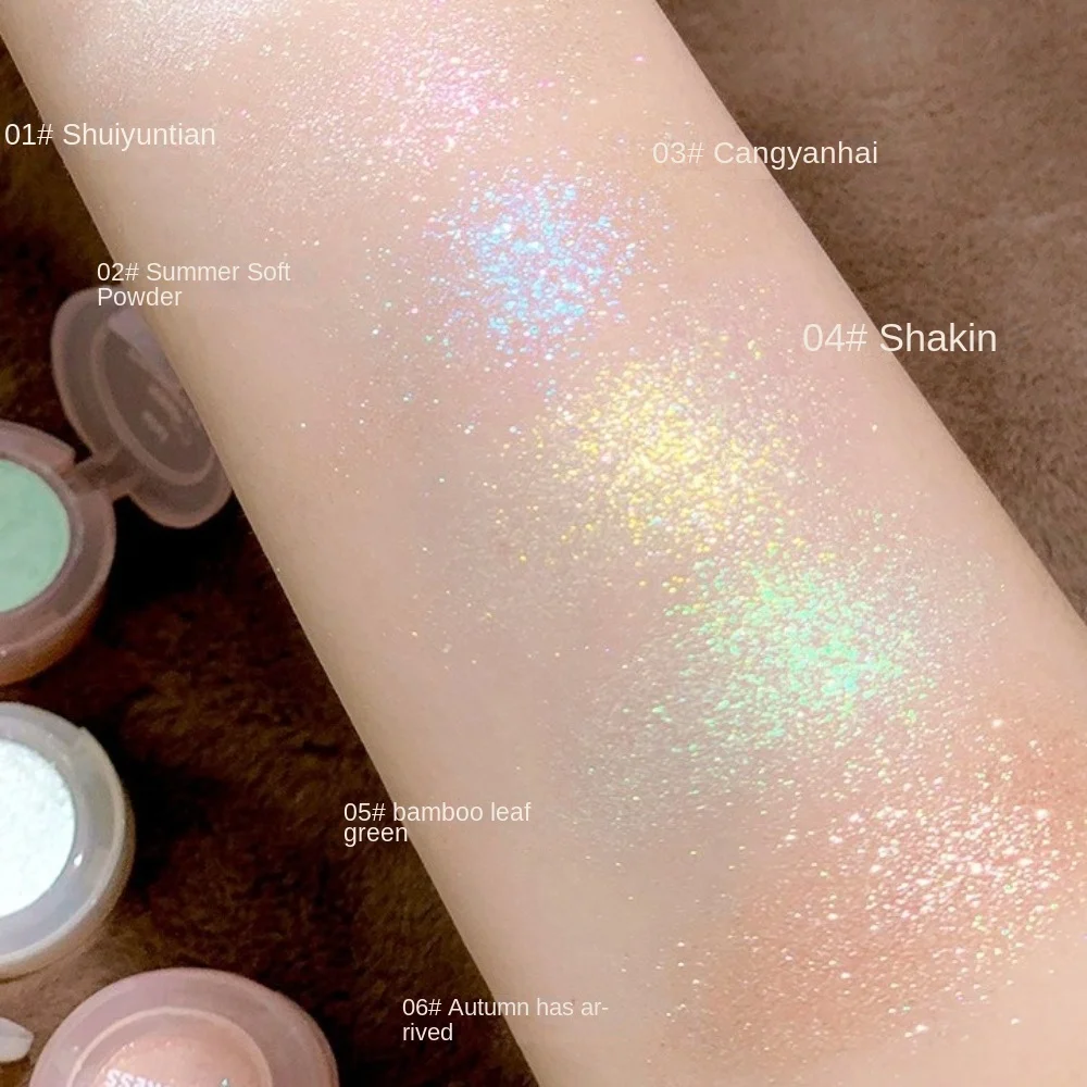 Ins Xixi Monochrome Eye Shadow Glitter Pearlescent Diamond Eyeshadow Palette Highlight Powder Beginner Makeup