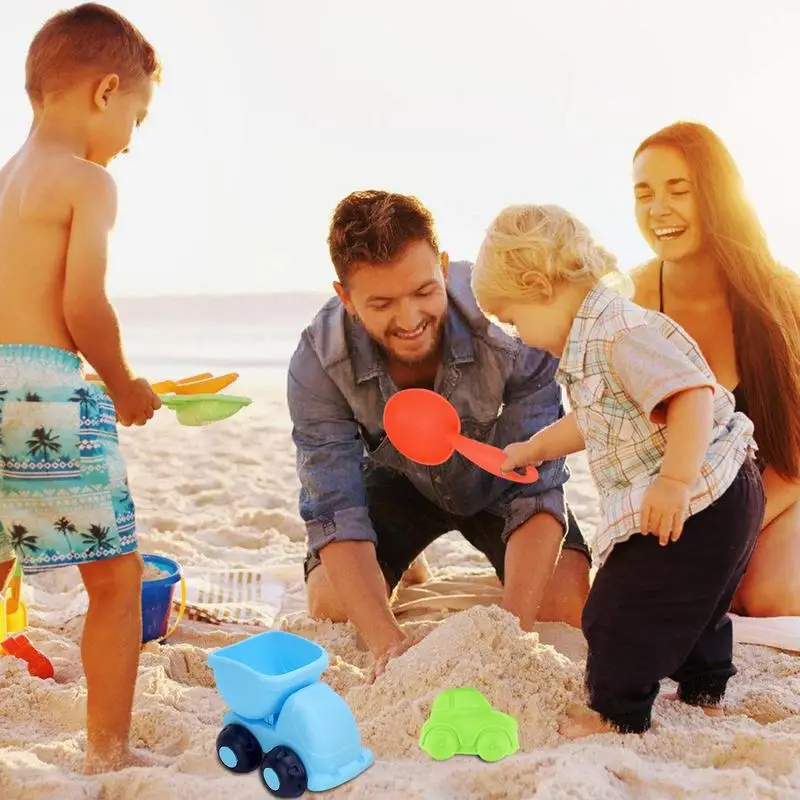 Play Sand Toys Set 5-Piece Silicone Beach Sand Toy Bright Colors Outdoor Fun Toy for Backyard Lake Swimming Pool and Garden