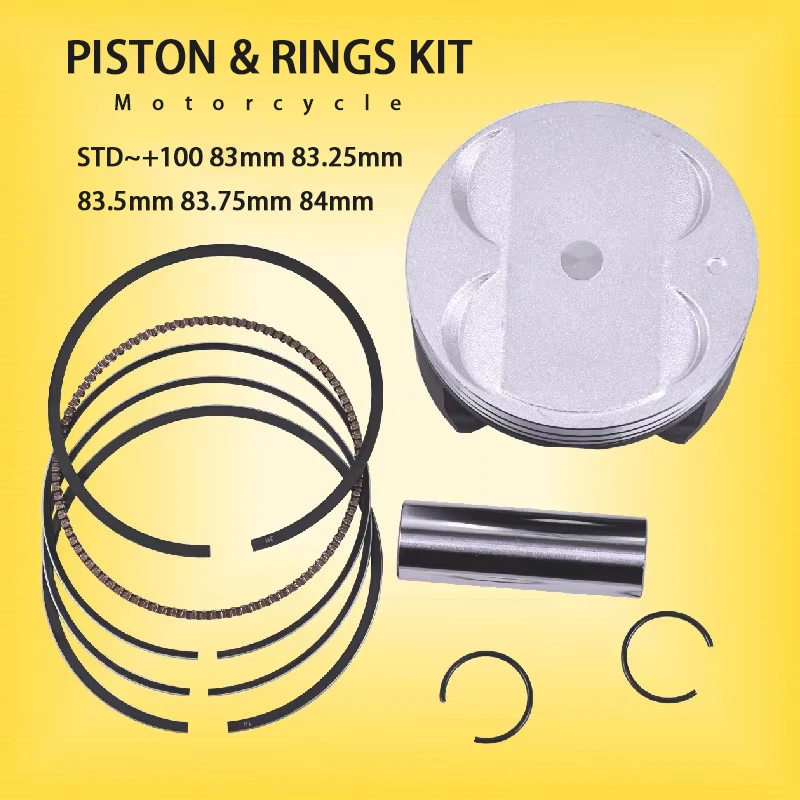 

83 мм, 83,25 мм, 83,5 мм, 83,75 мм, 84 мм, комплект поршня и колец мотоцикла для SUZUKI AN400 AN 400 S R Burgman Skywave DL650 SV650 DR350