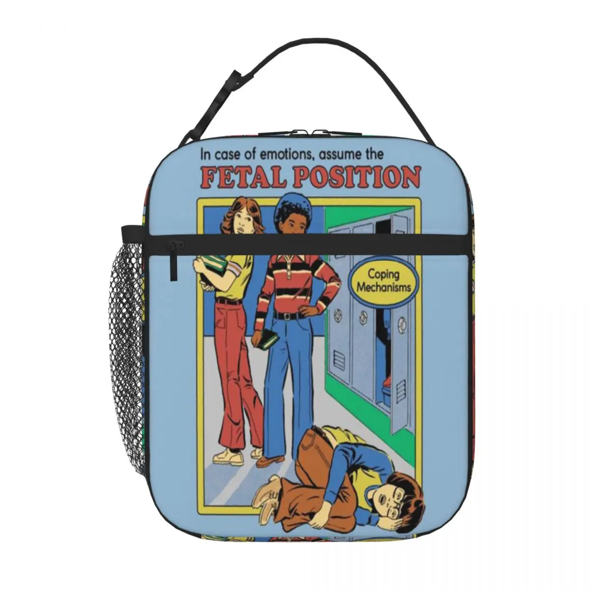 Bestselling Assume The Fetal Position Industrial Style Canvas Lunch Bag Fishing Trip Insulated Snack Tote