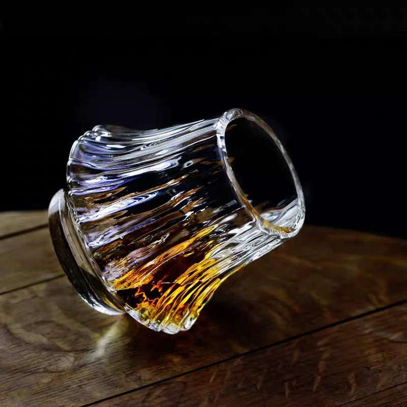 

Volcano Glass Cup Coffee Cup Flame, Mountain Fuji Cup Whiskey Glass Edo Glass Minimalist Design Art Handmade