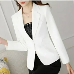 Women's Chiffon Suit Jacket Spring Summer Korean Version Loose White Thin Mid Length Coat Three Quarter Sleeves Sun Shirt Grace