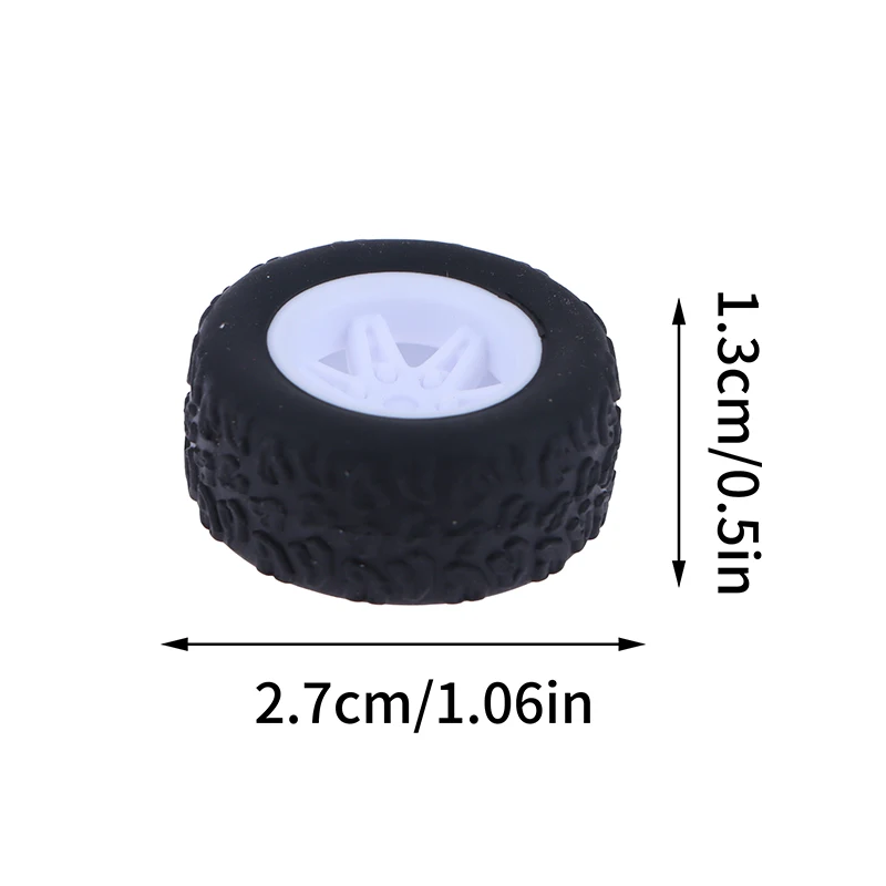 4Pcs ABS Wheels With Rubber Tire Modified Parts Diameter 30mm Assembly Rims For Model Car Toy Hotwheels Tomica