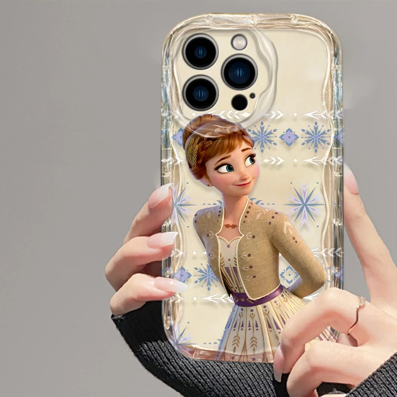 Disney Frozen Elsa Princess Phone case For Apple iPhone 15 14 13 12 11 Pro X XR XS Max Plus 8 7 Plus SE Wave Oil Cover