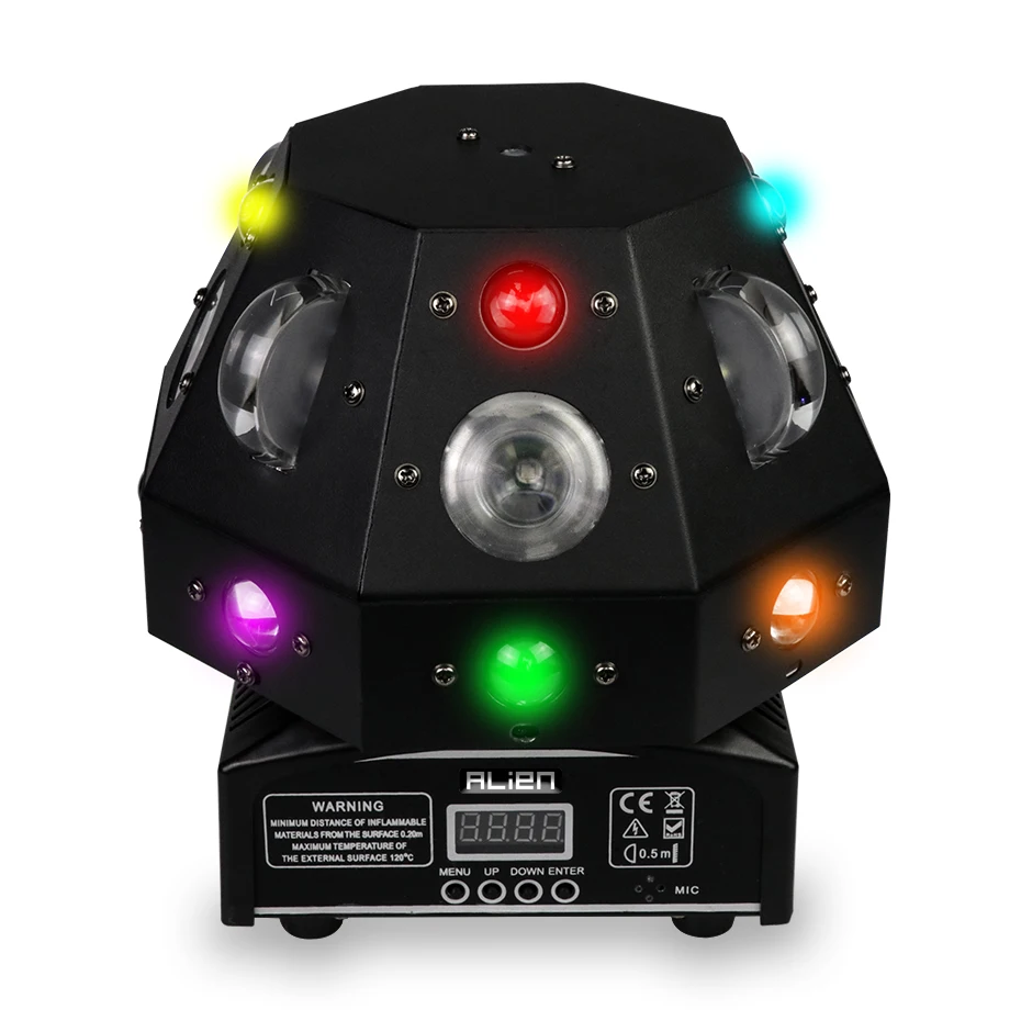 ALIEN 4 IN 1 DMX RGBWY LED Moving Head Beam Point Rainbow Green Laser DJ Disco Party Dance Wedding Bar Stage Lighting Effect