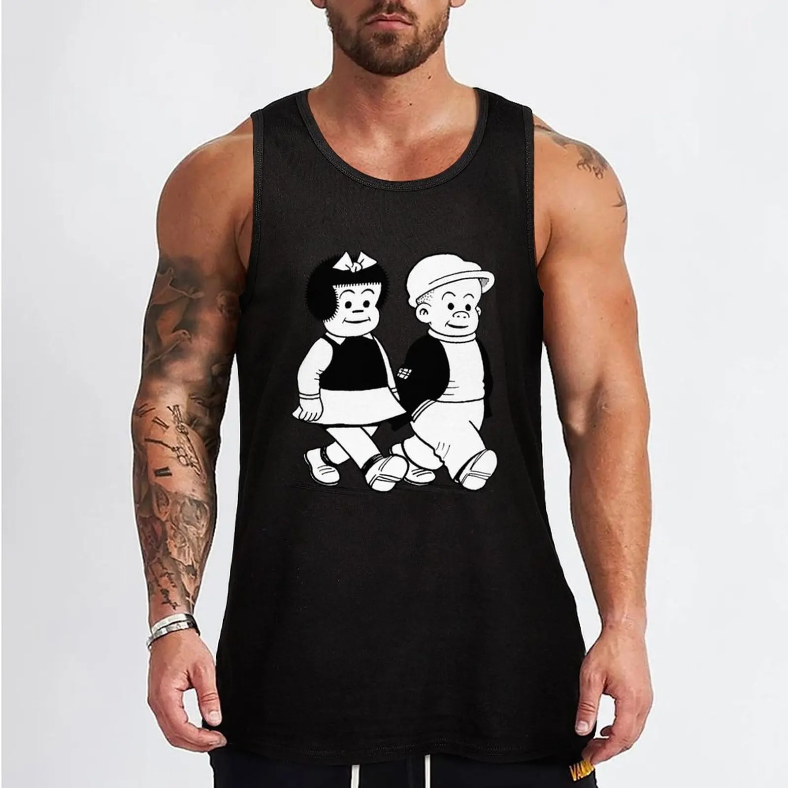 Nancy et Sluggo V classique Tank Top Men's sleeveless gym shirts Male clothes