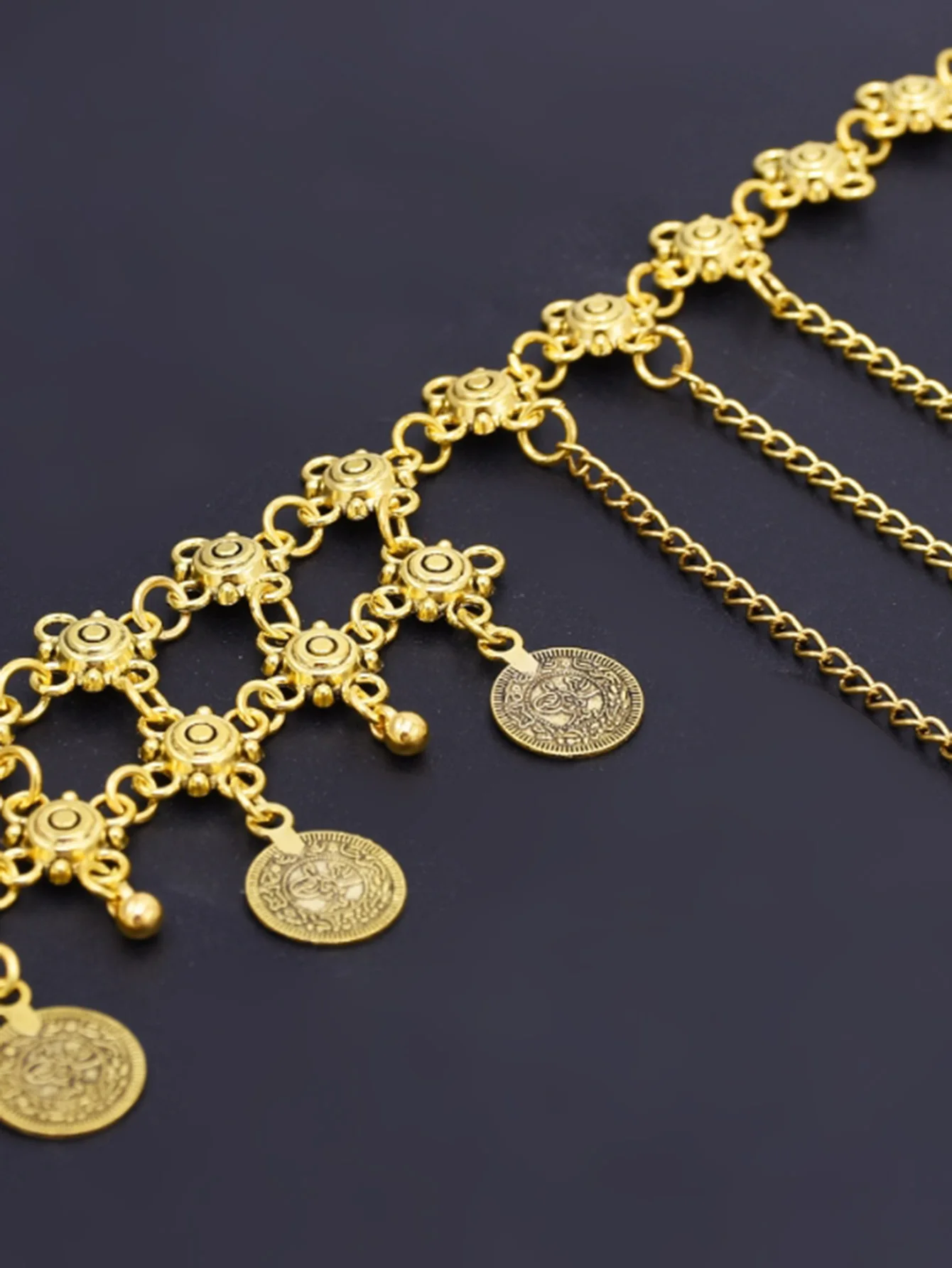 1 Stück Retro-Haarkette aus Legierung mit Münzanhängern – Extravaganter Quasten-Kopfschmuck, perfekt für den Alltag, Partys, Valentinstag und als Brautgeschenk. – Detail 2