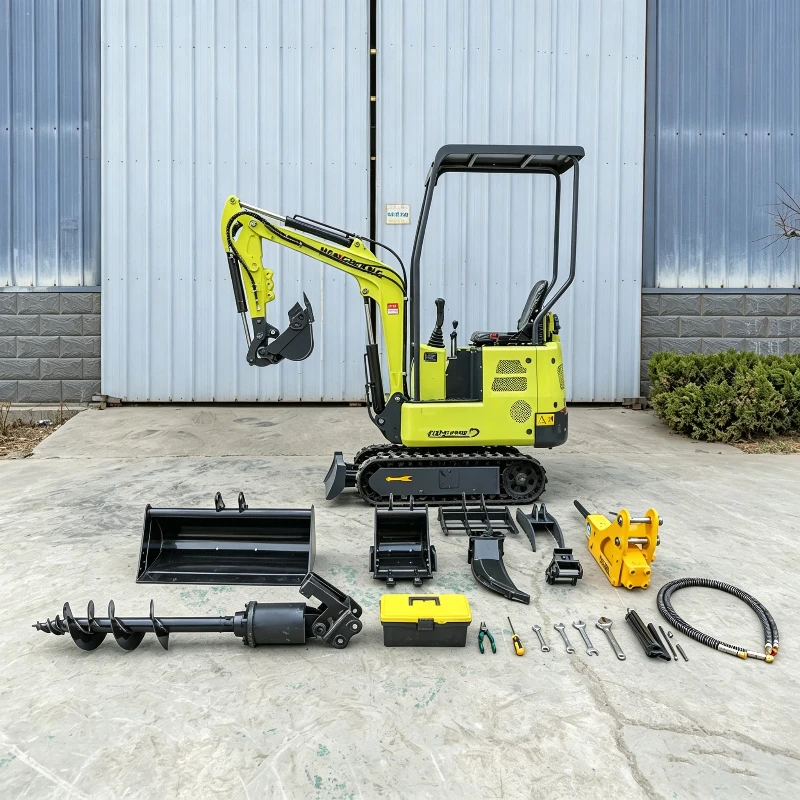 

Customized Mini Excavator CE EPA Approved Compact Crawler Digger with Auger/Brush Cutter Attachments for Landscaping
