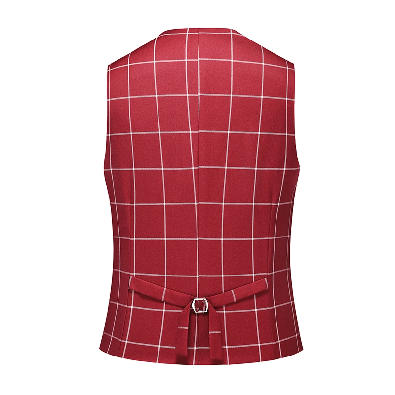 New Men Formal Business Social Plaid Suit Vest Black / White Fashion Male Simple Wedding Dress Slim Fit Top