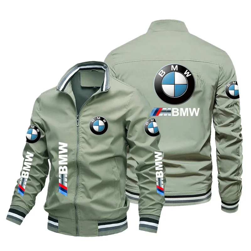 Jaqueta de motocicleta masculina com logotipo impresso BMW, roupas esportivas Windproof extragrande, jaqueta casual de ciclismo, Harajuku, 2024