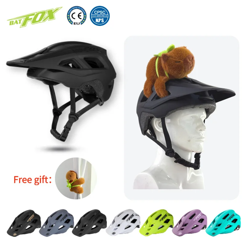 

BATFOX Cycling Helmet with Decorated Doll Lightweight Breathable Road MTB Bicycle Helmet Men Women Bike Riding Safety Equipment