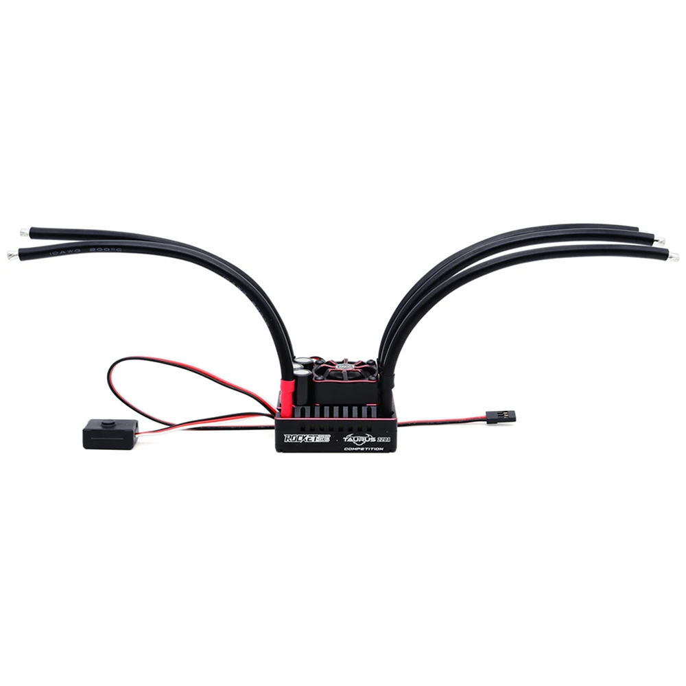 ROCKET-RC 220A Brushless ESC 2-4s pengendali kecepatan 7.4V/6A BEC dengan Heatsink untuk 1/8 mobil RC Off Road Buggy suku cadang pengganti