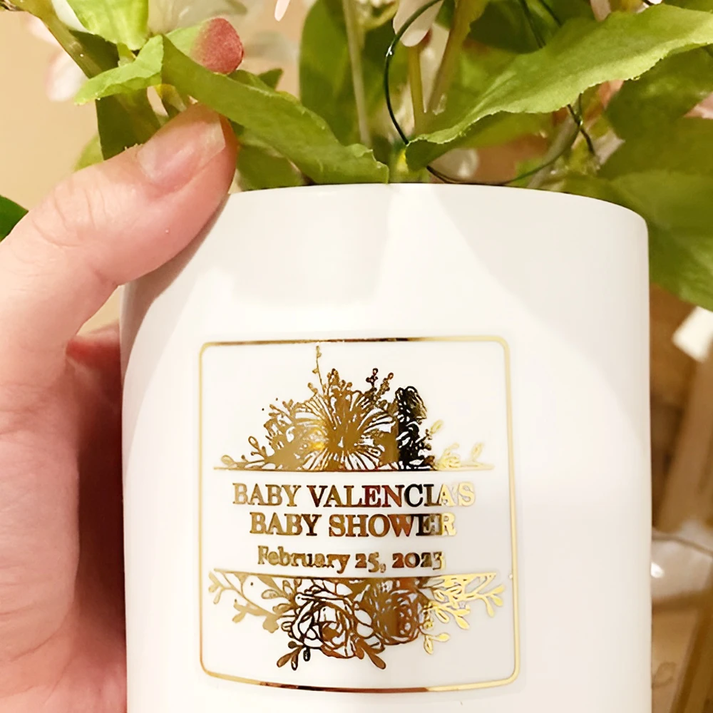 50 Lembar Stiker Pernikahan ya - Personalised Candle Label ulasan dan harga