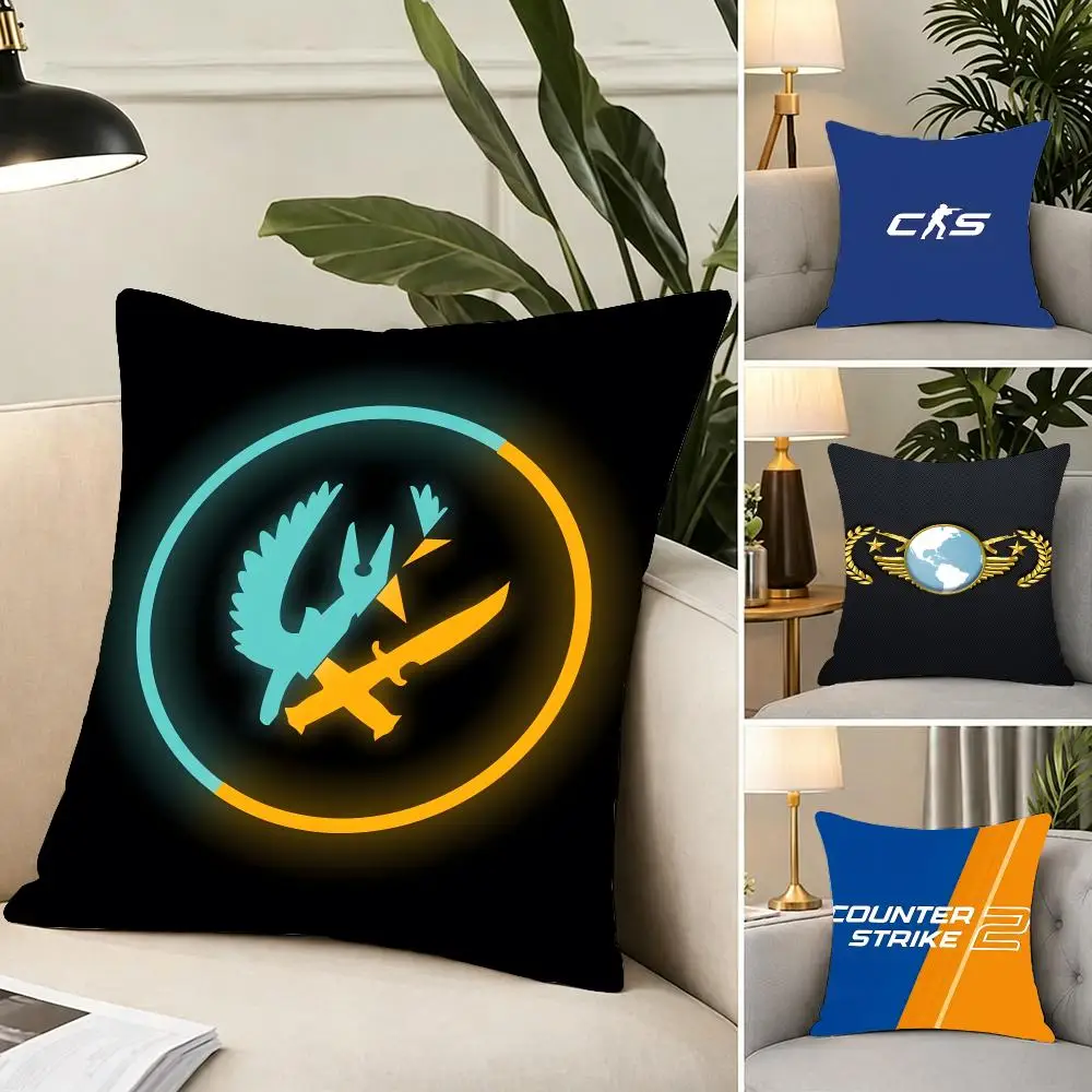 Game Shooter Counter-Strike Cushion Cover Portable floor cushion for travel Yoga Minimalist text 2way tricot