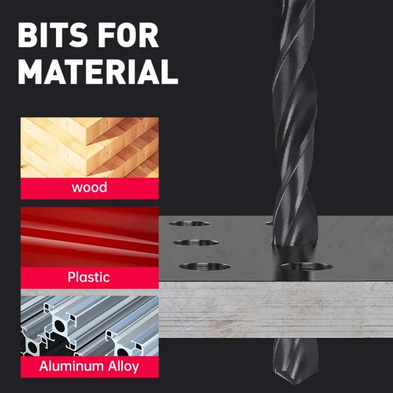 shgo-高精度hssメタルドリルビットセット19個1-10mm-耐久性のあるスチール製、専門家やdiy愛好家に最適