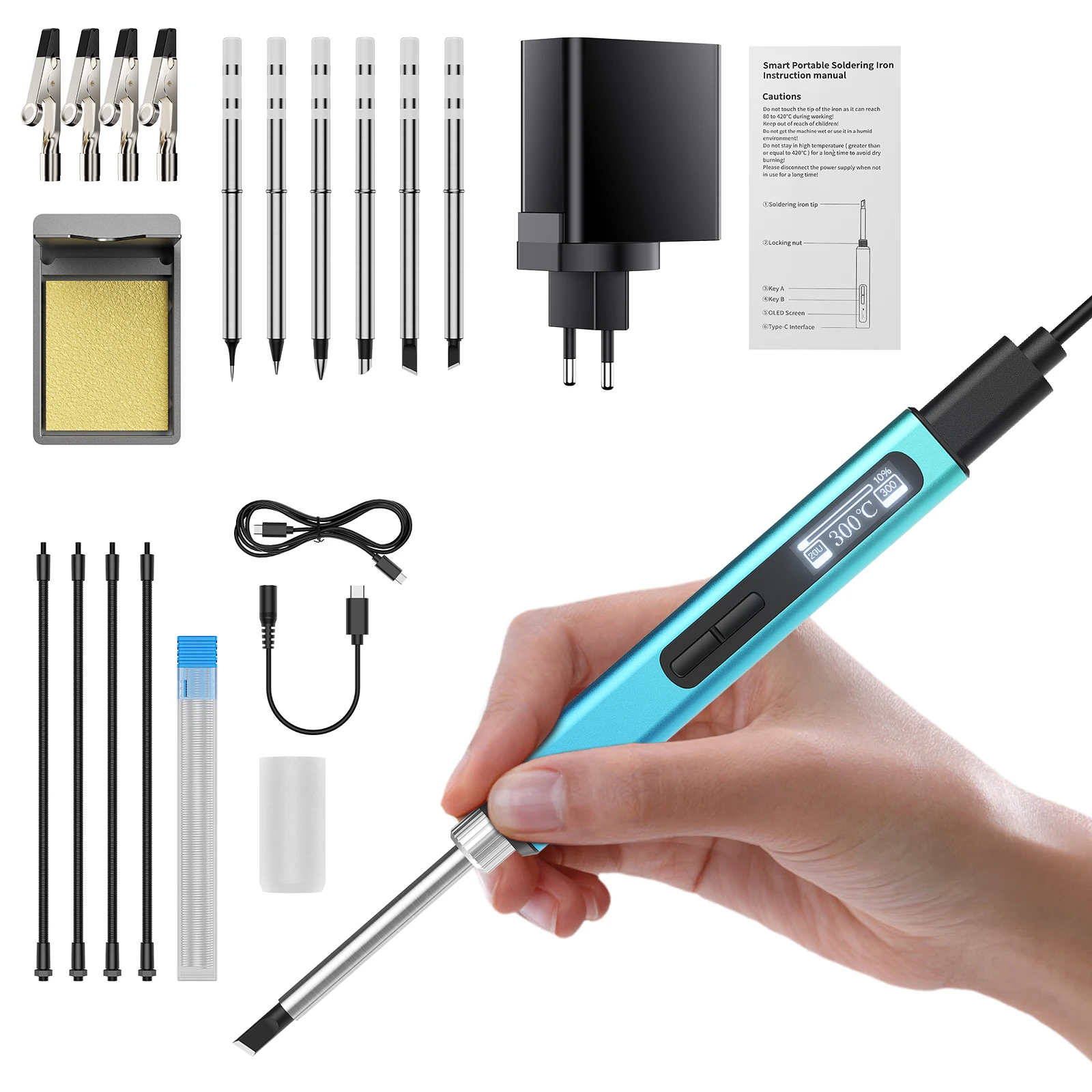 Intelligent Digital Soldering Iron Pen kit 8S Fast Temperature Rise Repairing Circuit Boards DIY Woodworking Draw