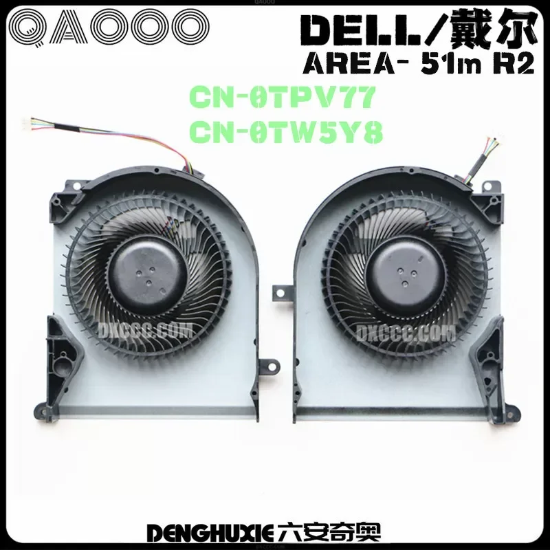 for DELL Alienware Area 51M R2 Cooling Fan CN-0TPV77 CN-0TW5Y8 Replacement CPU GPU Heatsink Cooler