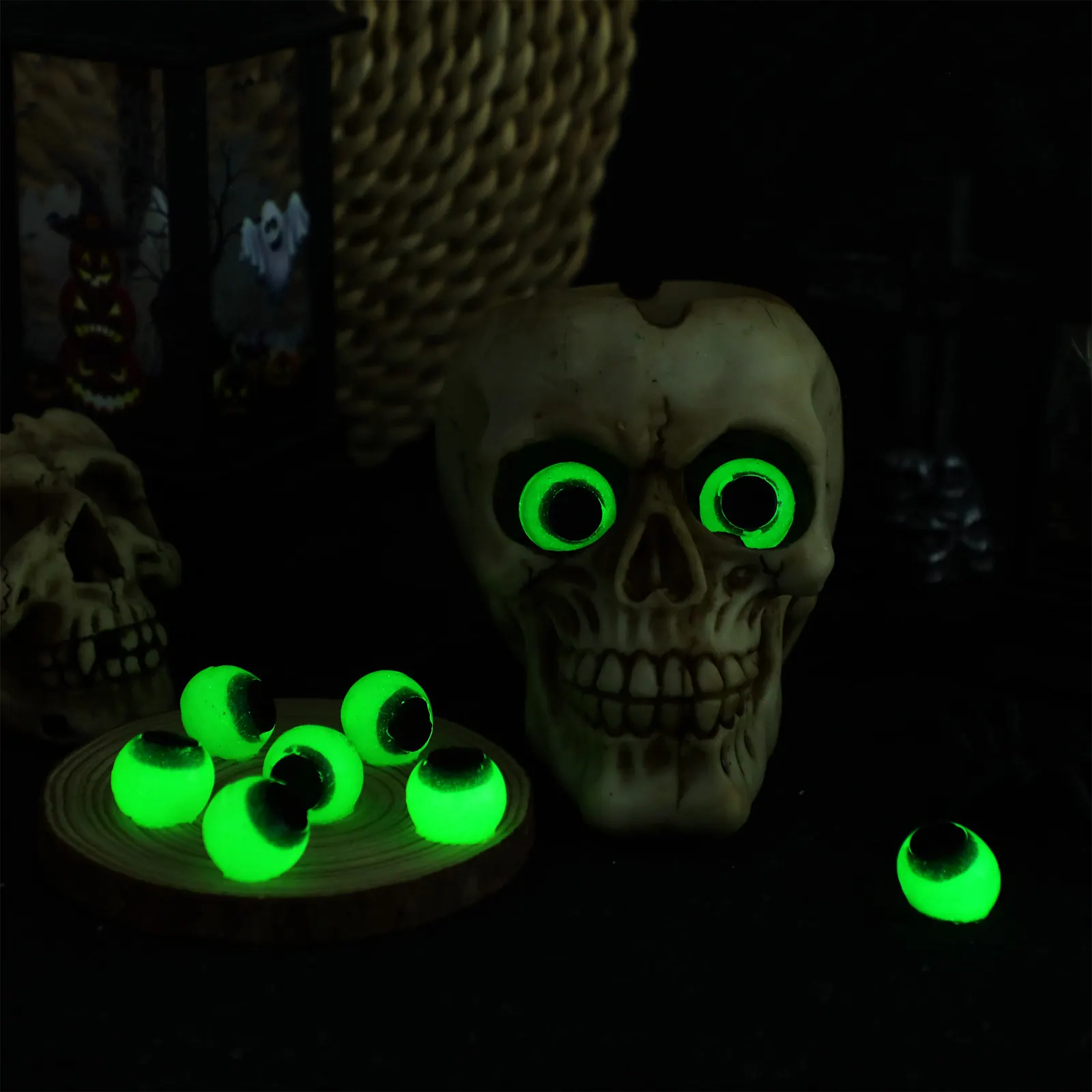 

24Pcs Night Glowing Fake Eyeballs Scary Horror Eye Ball Props for Halloween Decoration Party Supplies Horror Eye Balls