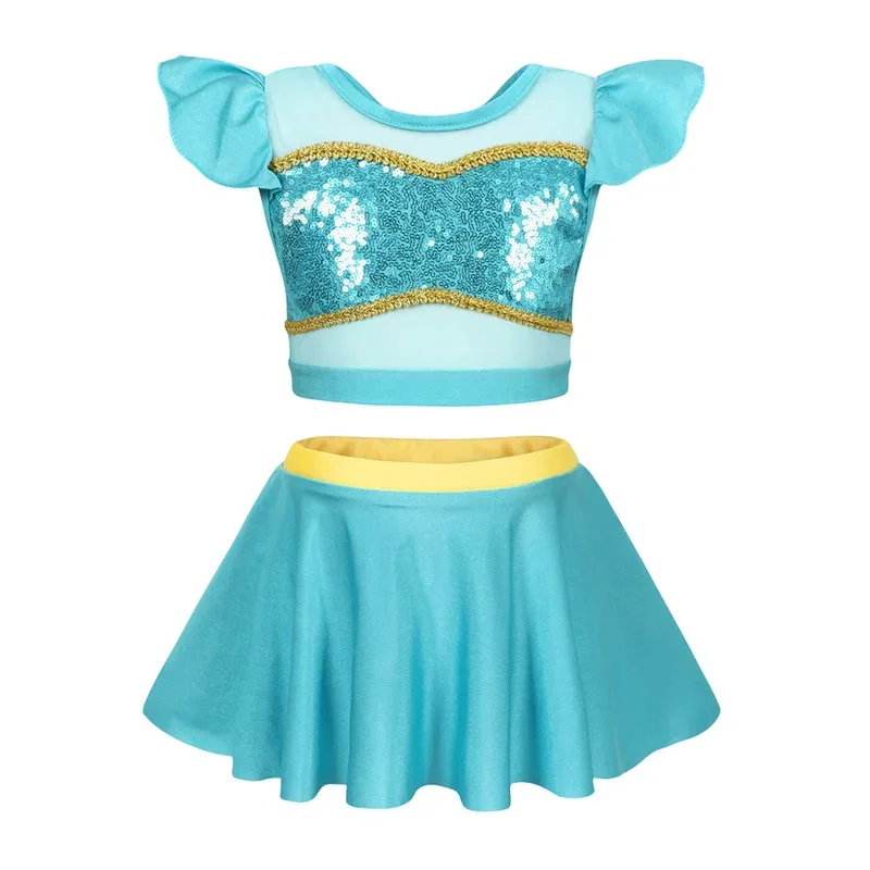 ديزني الأميرة ملابس السباحة الفتيات سندريلا ميكي تأثيري بحر طفل الصيف أزياء قطعتين ملابس السباحة مجموعة 2-9Yrs