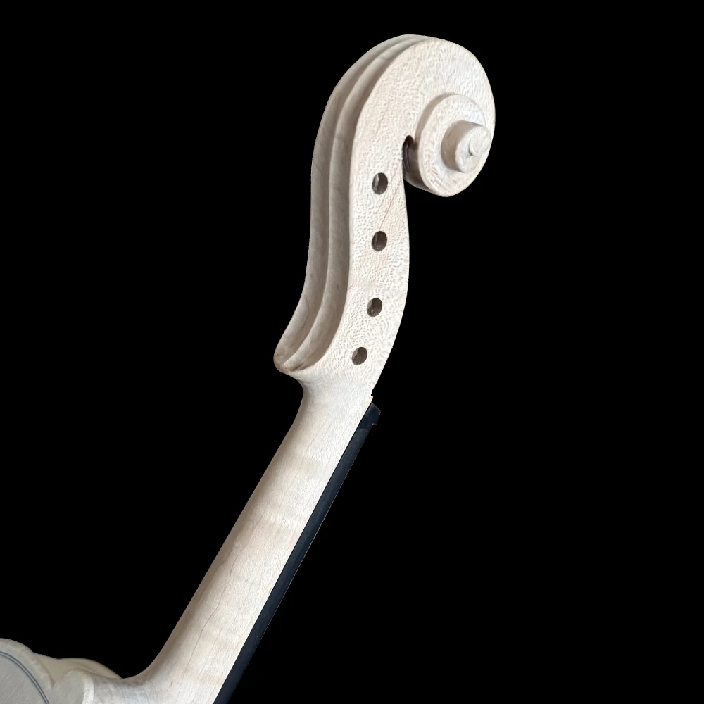 كمان 4/4 لهب القيقب بالحجم الكامل كمان غير مكتمل مصنوع يدويًا من خشب التنوب