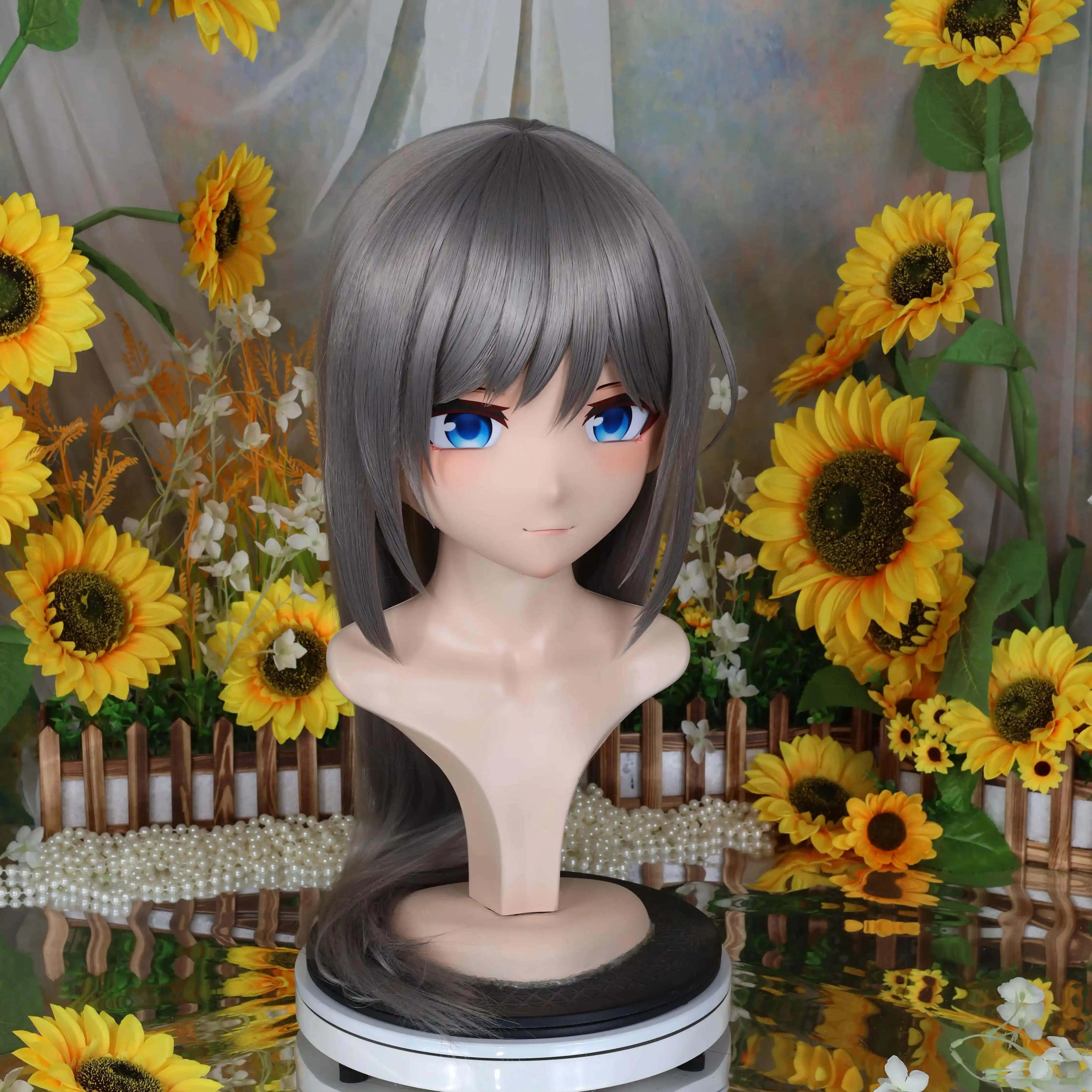 Kigurumi gray wind NFD full head with lock cosplay head shell props costume anime game