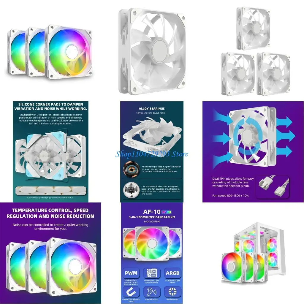 

Y2GD 120 мм вентилятор с корпусом ARGB, толщина 12 мм, ШИМ-вентилятор, 5 В, 3-контактный вентилятор ARGB для радиатора, кулеры