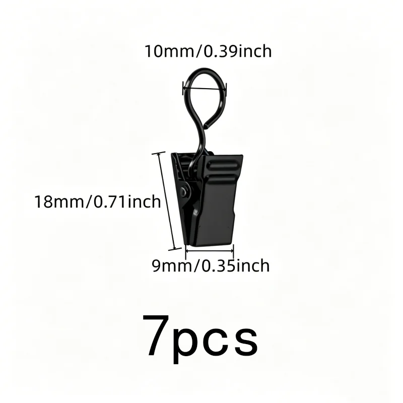 7 pcs Silver Loop Drapery Pins, Silver Closed Loop Design, Bedroom Window Drapery Photo Postcard Hanging, Firm Non-Slip Hold