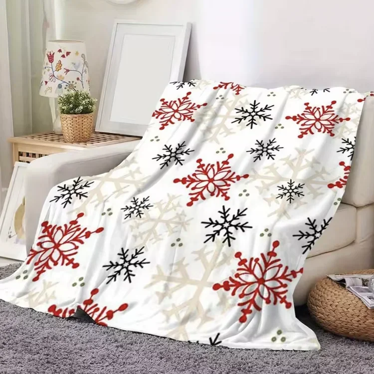 Festive Snowflake Symphony: Christmas Blanket Soft and comfortable New Year home decoration gift