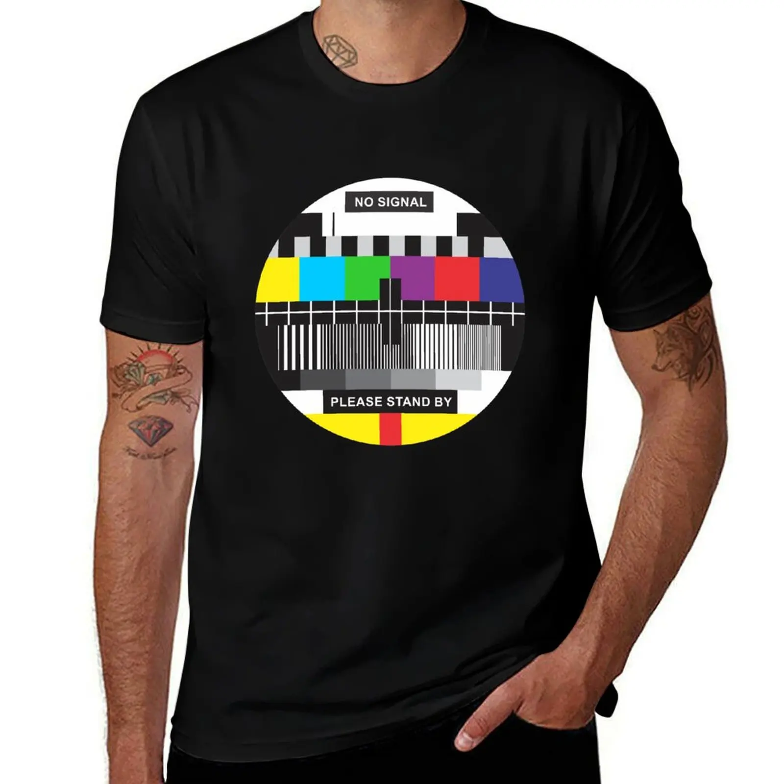 TV No Signal T-Shirt Breathable Basic Cotton T-Shirt
