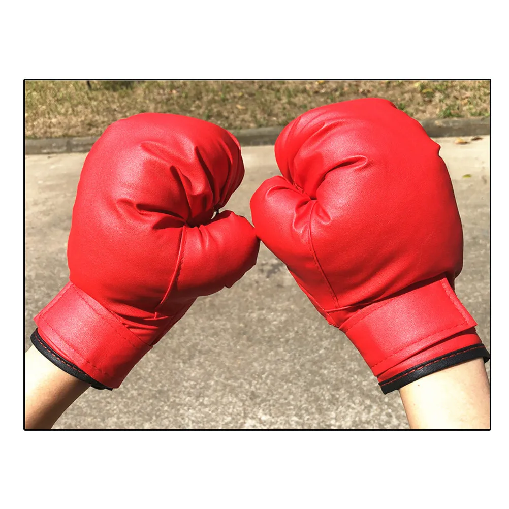 

Kids Boxing Gloves Pair High-Density PU Breathable Adjustable Hook-and-Loop Wrist Strap for Kickboxing Karate Muay Thai