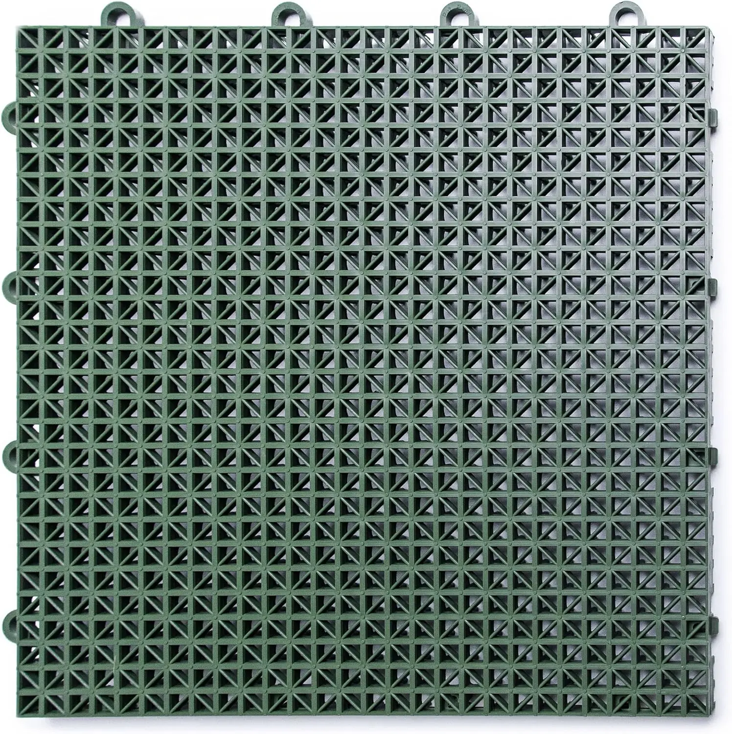 DT24GREN DuraGrid Outdoor Modular Interlocking Multi-Use Plastic Deck Tile, 24 Pack, Green