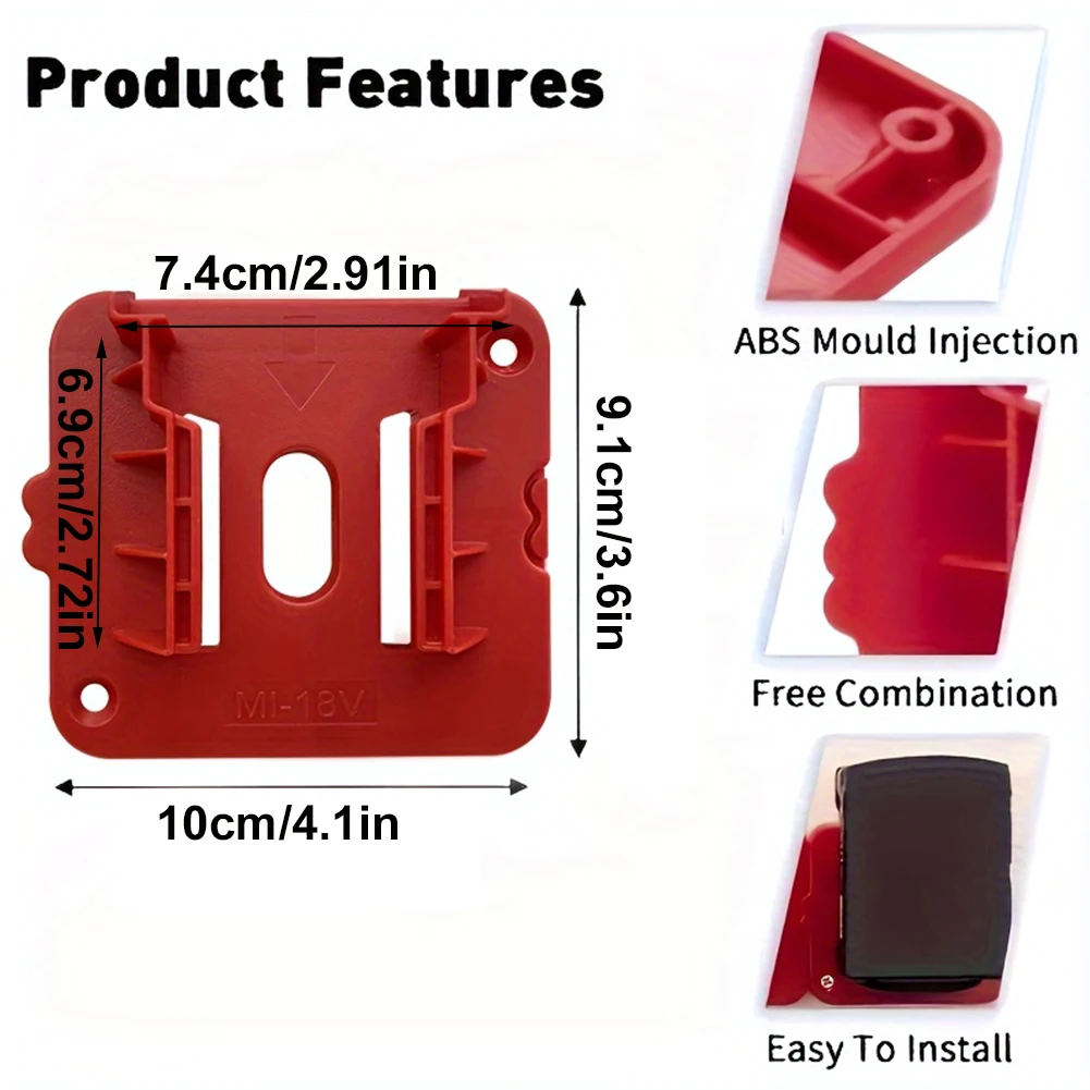 Supporto batteria per Milwaukee M18 18V Supporto dock per batteria Organizzatore di stoccaggio a parete per accessori per elettroutensili