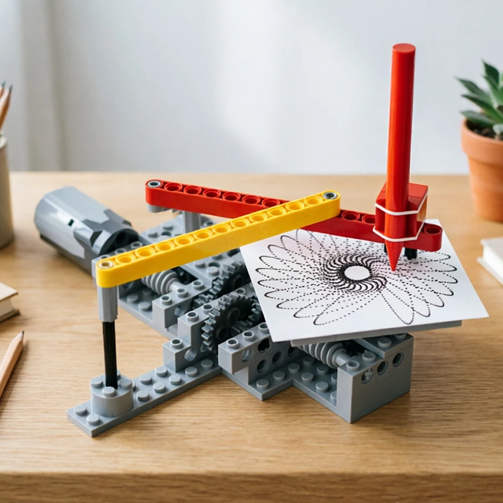 Mesmerizing Spiral Pattern Generator - Hypnotic Gear-Powered Drawing Machine, Creative Stress Relief Gadget & Desktop Kinetic